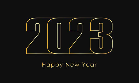 Happy New Year 2023 graphic design logo template. Text design 2023 isolated on white background....
