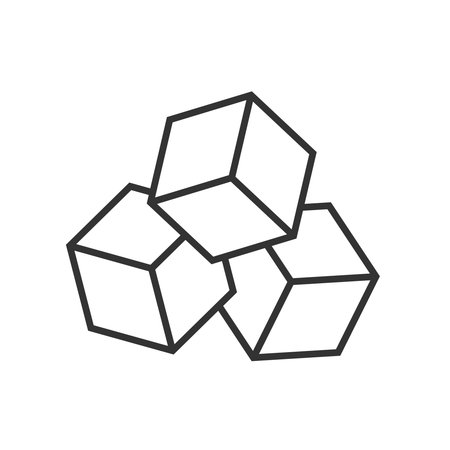 Cubes graphic icon. Three cubes sign isolated on white background. vector illustrationのイラスト素材