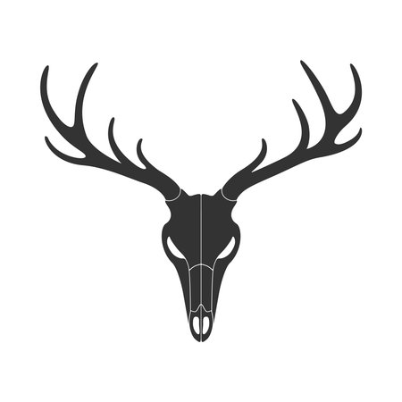 Deer skull graphic icon. Deer head sign isolated on white background. vector illustrationのイラスト素材