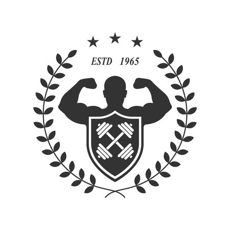 Gym logo graphic icon. fitness club symbol. Sign isolated on white background. vector illustrationのイラスト素材
