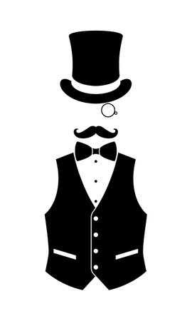 Gentleman graphic icon. Male vintage accessories symbol isolated on white background. vector illustrationのイラスト素材