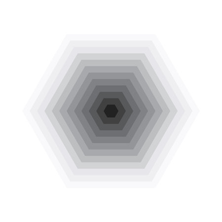 Hexagon monochrome abstract graphic background. Design element from concentric frames. vector illustrationのイラスト素材