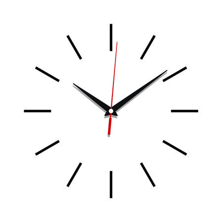 Clock face graphic icon. Dial clock sign isolated on white background. Design template close up. vector illustrationのイラスト素材