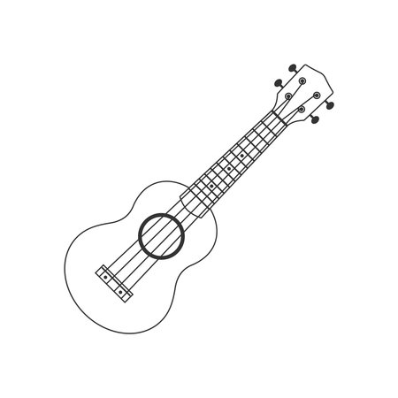 Ukulele graphic icon. Ukulele guitar sign isolated on white background. vector illustrationのイラスト素材