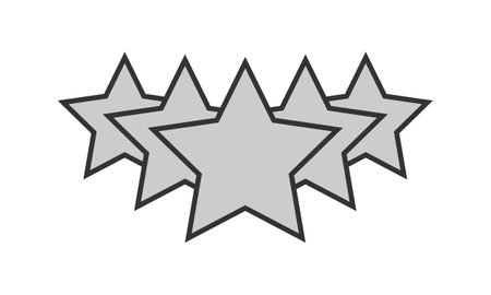 Five stars graphic icon. Rank or voting rating sign isolated on white background. quality service symbol. vector illustrationのイラスト素材