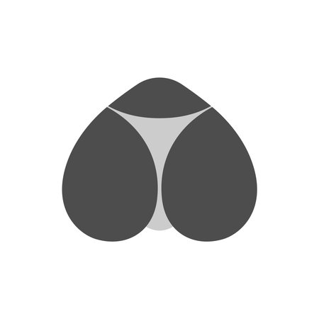 Women panties graphic icon. Female ass in thong abstract sign isolated on white background. Vector illustrationのイラスト素材