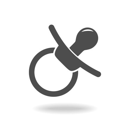 Baby pacifier graphic icon. Soother isolated sign on white background. Vector illustrationのイラスト素材