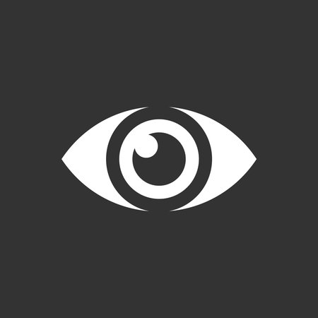Eye graphic icon. Human eye abstract sign isolated on black background. Vector illustrationのイラスト素材