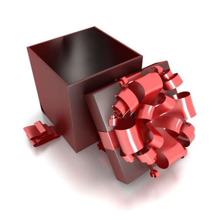 Open gift box isolated on white - 3d model
の写真素材