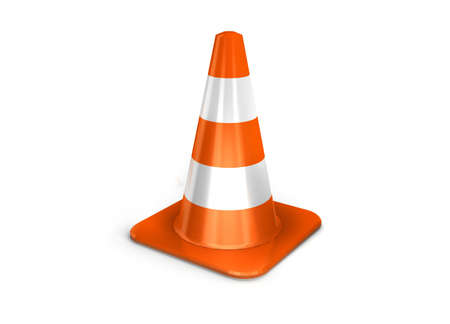 the 3d traffic cones isolated over white.の写真素材