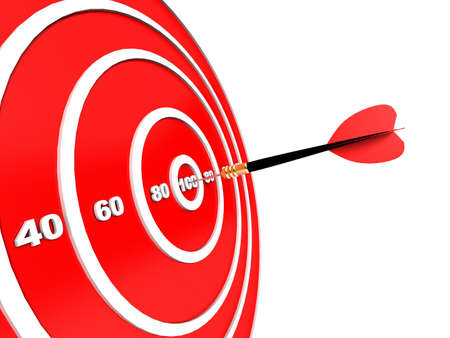 Dart hitting the target の写真素材