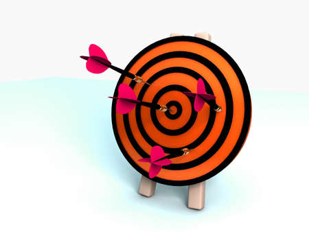 3d target and arrows, isolated on white 