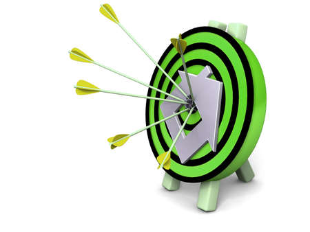 3d target and arrows, isolated on white の写真素材