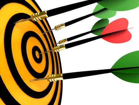 Dart hitting the target の写真素材