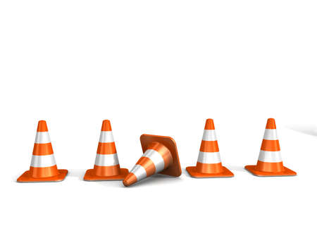under construction! with traffic cones の写真素材