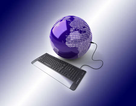 Earth Globe connected with computer keyboard.

の写真素材