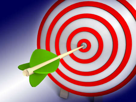 3d target and arrows, isolated on whiteの写真素材