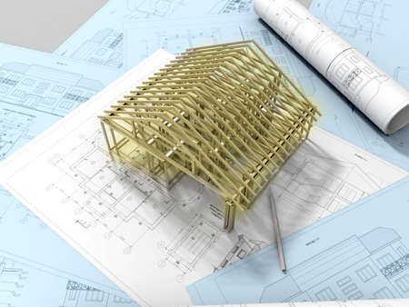 3D plan drawing の写真素材