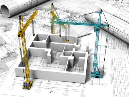 3D plan drawing の写真素材