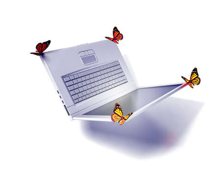 Weightless laptopの写真素材