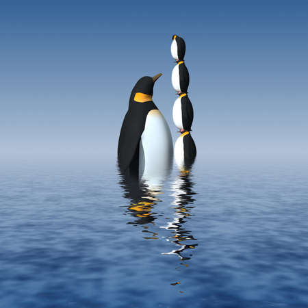 Fun penguins の写真素材