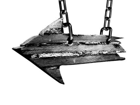 Old wood sign isolated on whiteの写真素材