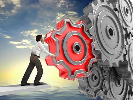 Businessman Turning a Gear
の写真素材