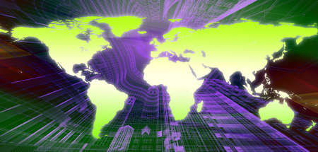 world map technology-style