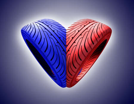 tires  heartの写真素材
