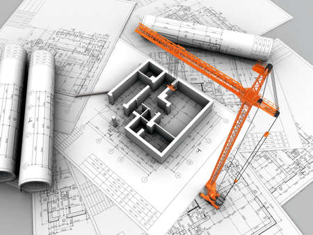 3D plan drawingの写真素材