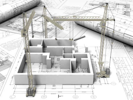 3D plan drawingの写真素材