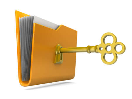 Data security. 3d illustration of folders closed isolated on white. の写真素材