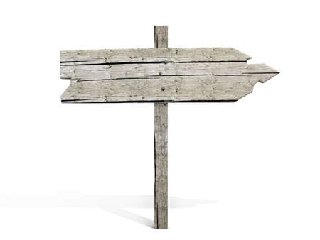 old wooden billboard. isolated on white. の写真素材