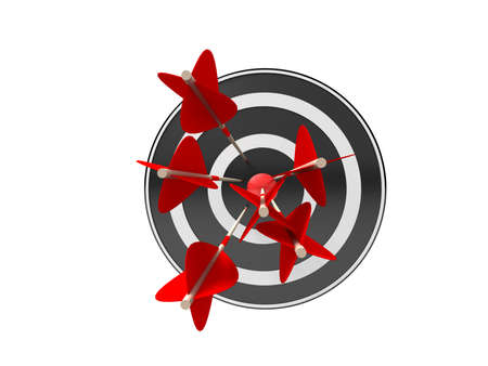 abstract 3d illustration of arrows in target 
