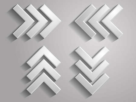 set Vector icon of arrows illustrationのイラスト素材