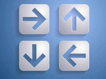 set Vector icon of arrows illustration のイラスト素材