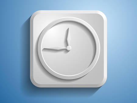 3d Vector illustration of clock icon 