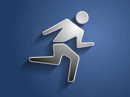 3d Vector illustration of running man icon のイラスト素材