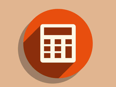 Flat long shadow icon of calculatorのイラスト素材