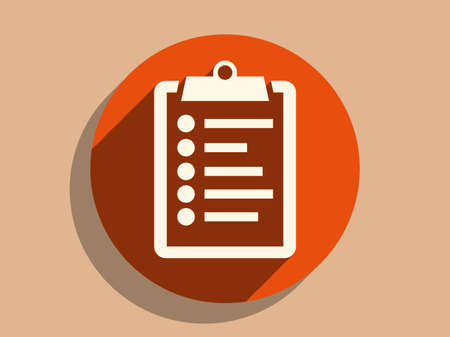 Flat long shadow icon of clipboardのイラスト素材