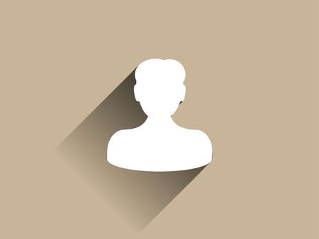 Flat long shadow icon of businessmanのイラスト素材