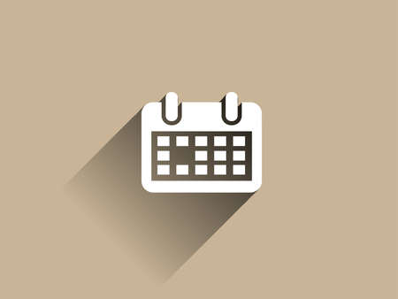 Flat long shadow icon of calendarのイラスト素材