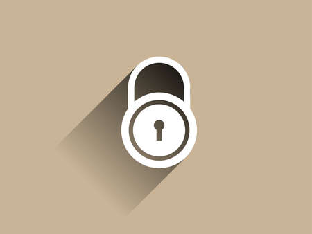 Flat long shadow icon of lockのイラスト素材