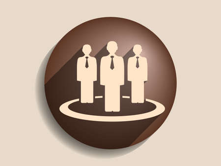 Flat long shadow icon of team workのイラスト素材