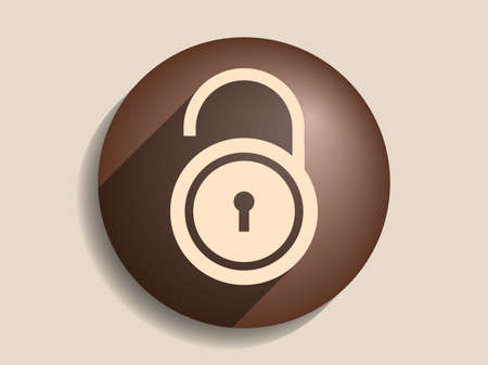 Flat long shadow icon of lockのイラスト素材