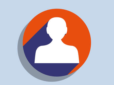 Flat long shadow icon of businessmanのイラスト素材