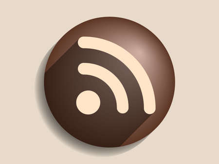 Flat long shadow icon of rssのイラスト素材