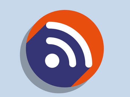 Flat long shadow icon of rss
