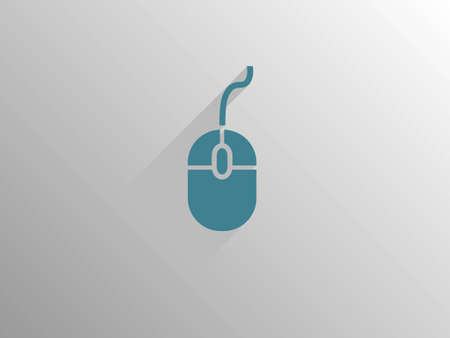 Flat long shadow icon of mouseのイラスト素材