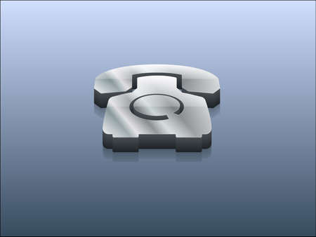 3d Vector illustration of old phone iconのイラスト素材
